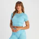 MP Women's Shape Seamless Short Sleeve Crop T-Shirt − ženska majica sa kratkim rukavima − plava „tie dye”