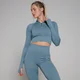 MP Women's Tempo Rib Seamless Crop 1/4 Zip - ženska majica - golub plava