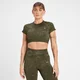 MP Women's Adapt Seamless Pattern Crop Top - ženska majica - maslinastozelena