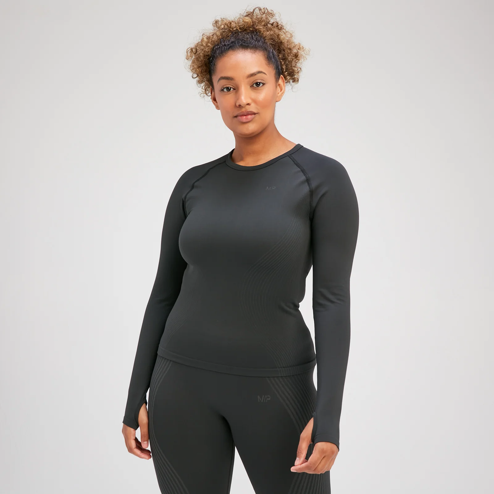MP Women's Tempo Illusion Seamless Long Sleeve Top - ženska majica sa dugim rukavima - crna - XS Slika 1