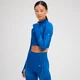 MP Women's Tempo Ultra Seamless Long Sleeve Crop 1/4 Zip − ženska majica sa dugim rukavima − talas-plava
