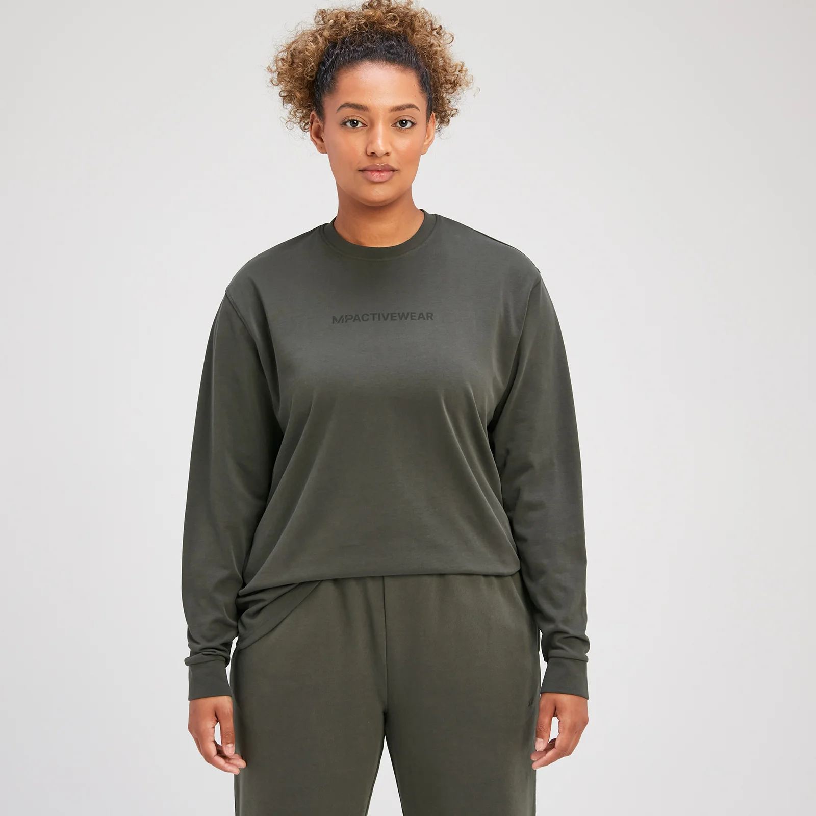 MP Women's Tempo Oversized Long Sleeve T-Shirt - ženska majica sa dugim rukavima - sivozelena - XS Slika 1