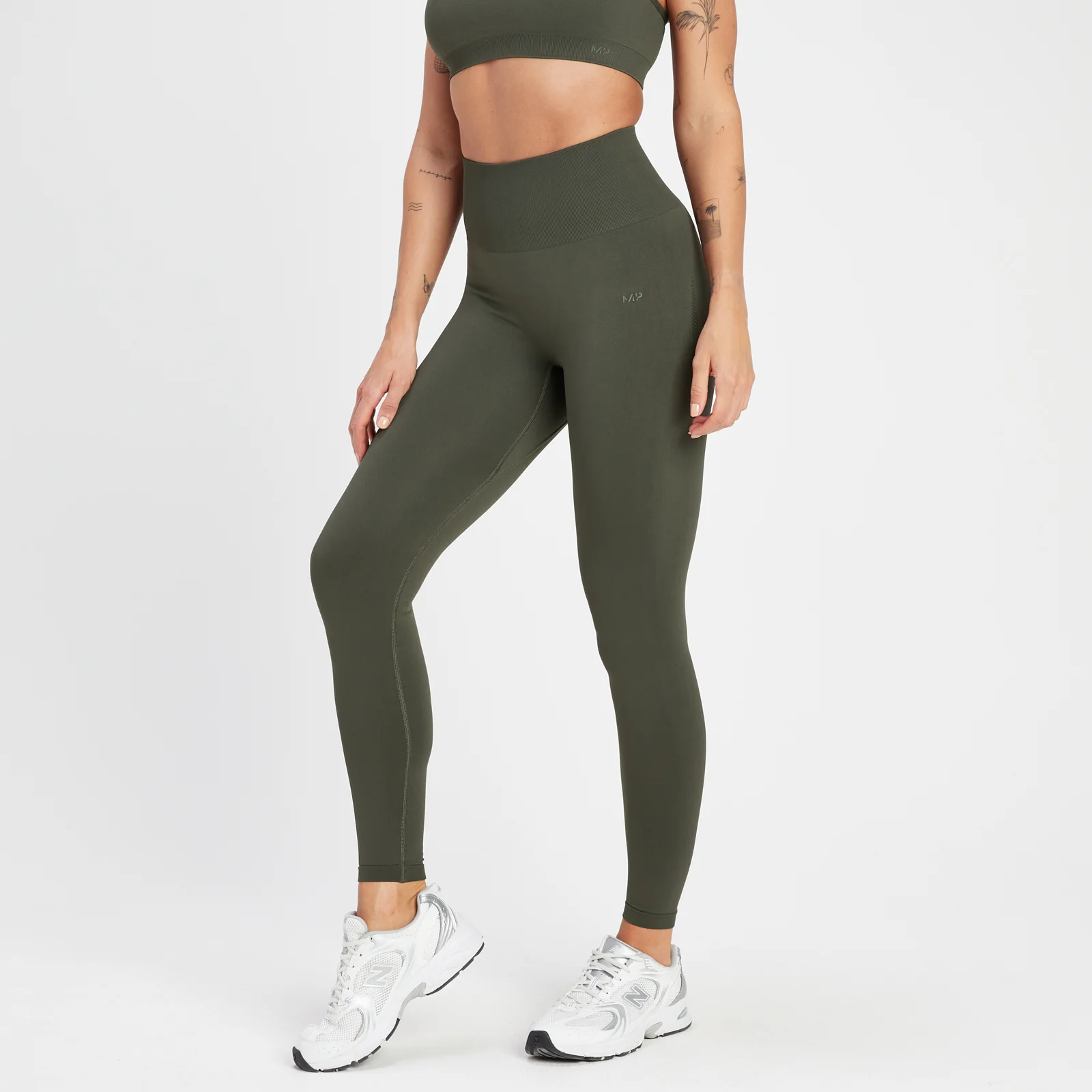 MP Women's Rest Day Seamless Leggings - ženske helanke - sivozelene - XS Slika 1