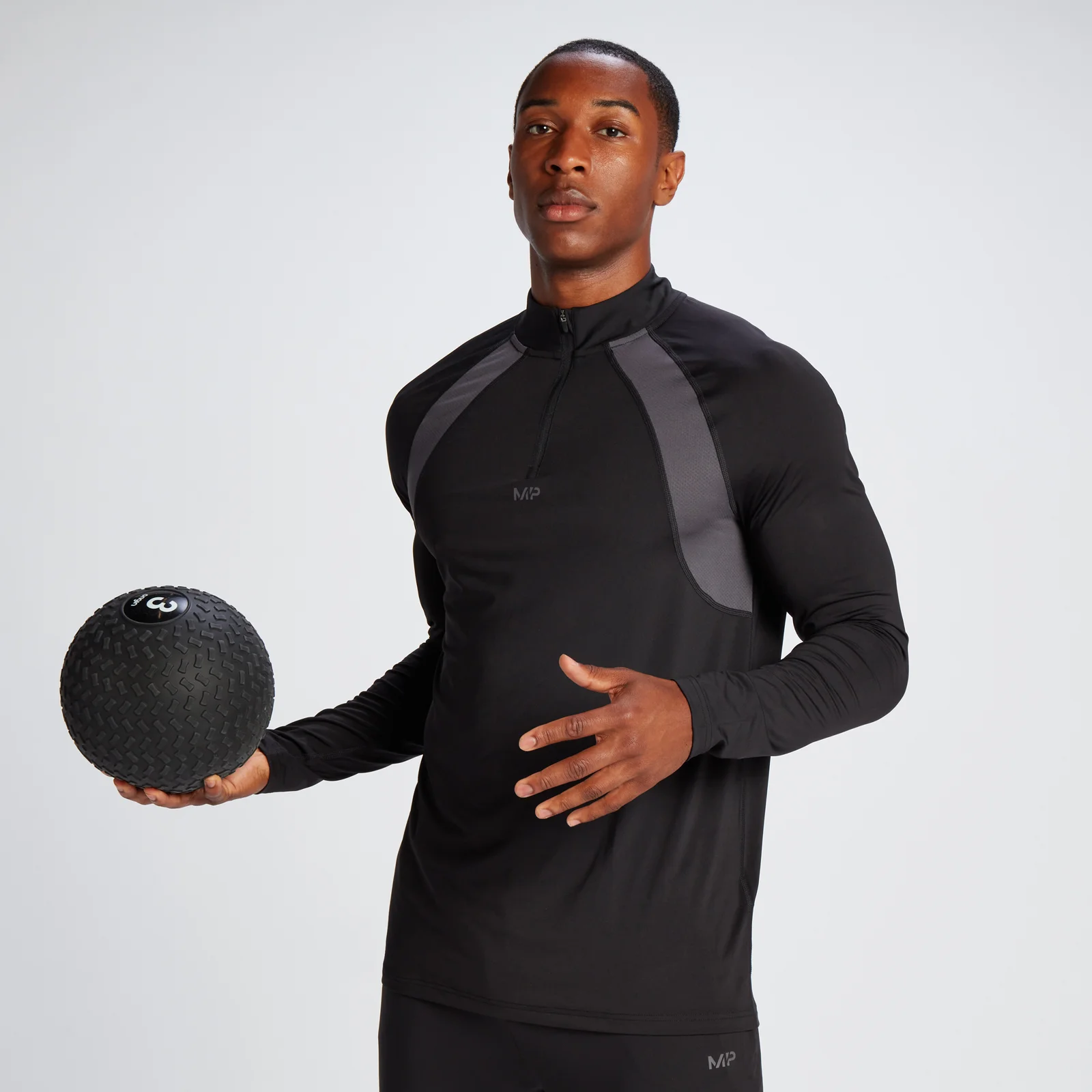 MP Men's Tempo 1/4 Zip - muška majica sa dugim rukavima - crna - XXS Slika 1