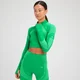 MP Women's Tempo Ultra Seamless Long Sleeve Crop 1/4 Zip − ženska majica sa dugim rukavima − svetlozelene