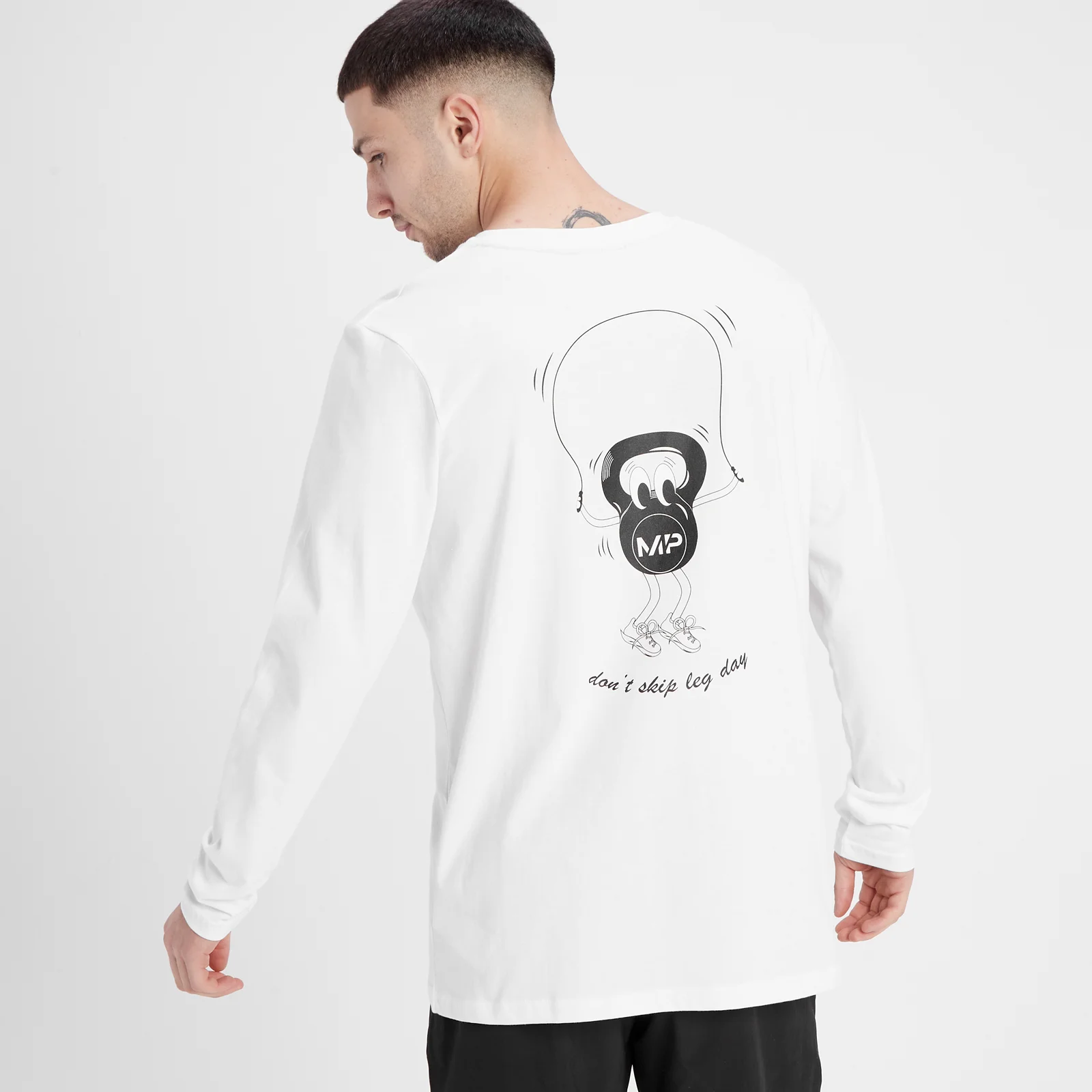 MP Men's Leg Day Graphic Long Sleeve T-Shirt - muška majica sa dugim rukavima - bela - XS Slika 1