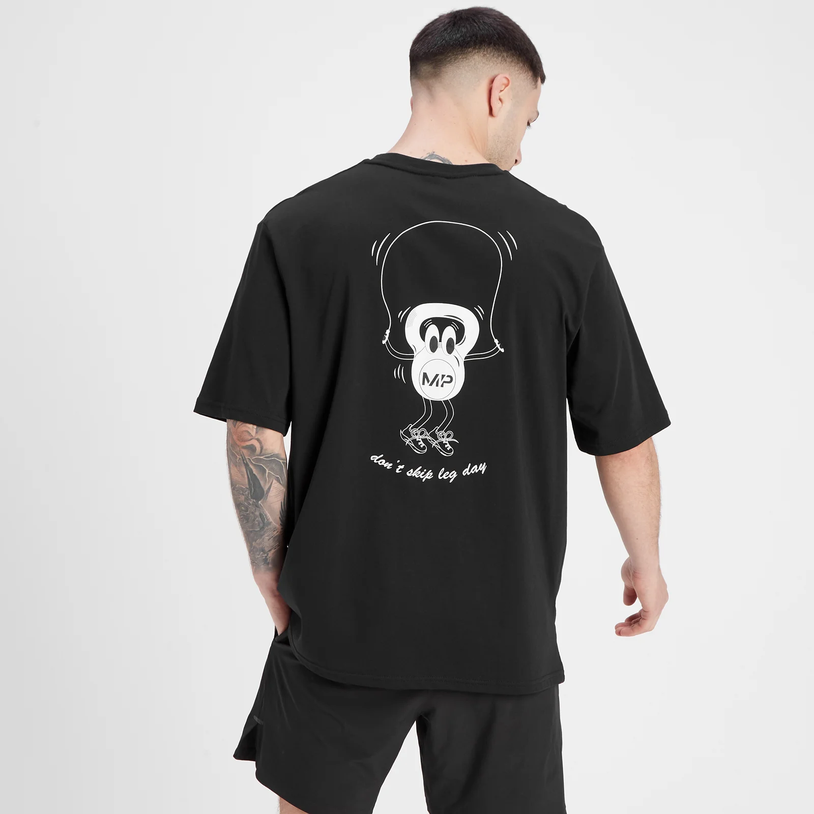 MP Men's Leg Day Graphic Oversized T-Shirt - muška majica - crna - S Slika 1