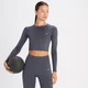 MP Women's Shape Seamless Long Sleeve Crop Top - ženska majica sa dugim rukavima - antracit