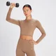 MP Women's Shape Seamless Long Sleeve Crop Top - ženska majica sa dugim rukavima - karamel-smeđa