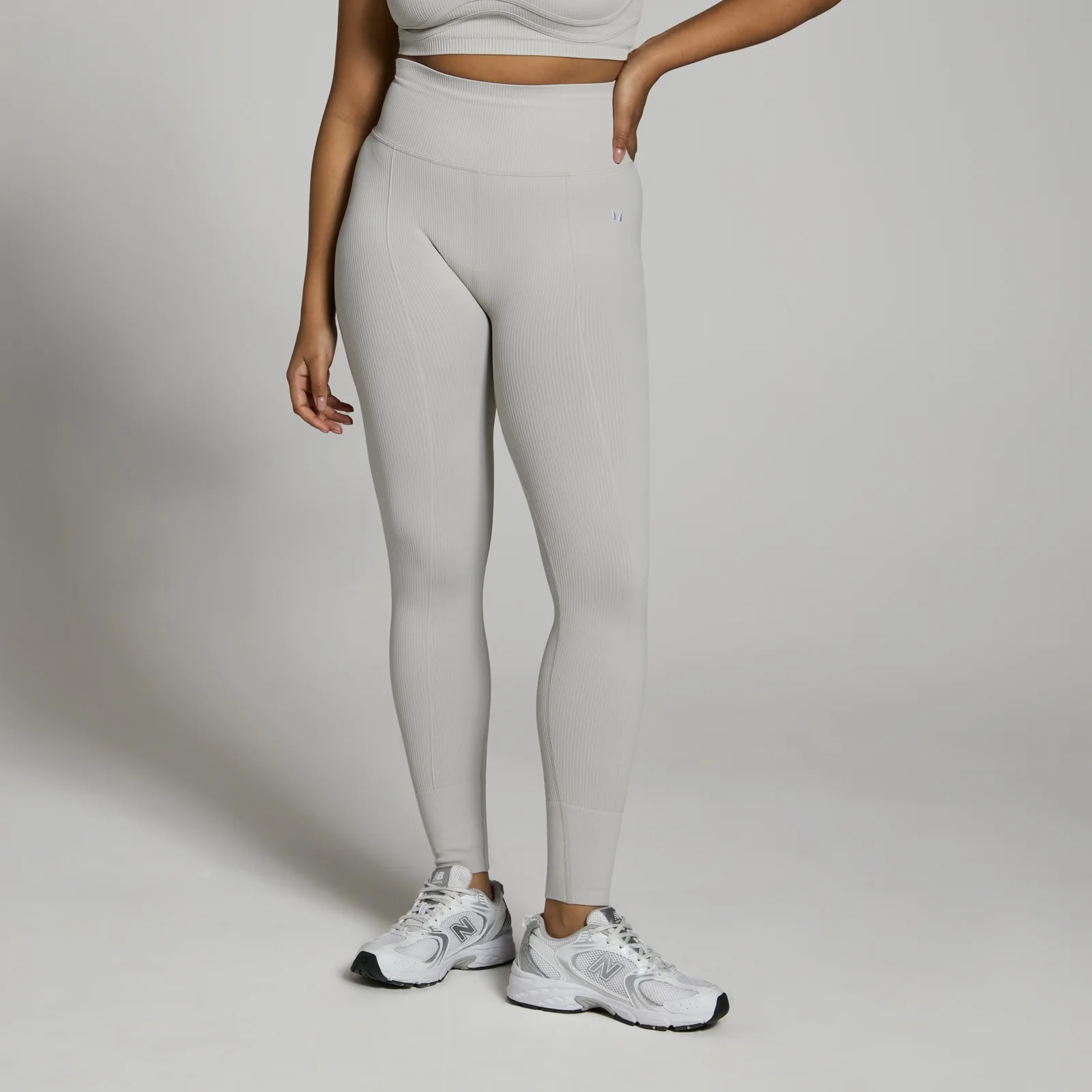 MP Women's Lifestyle Ribbed Leggings - ženske helanke - svetlosive - M Slika 1