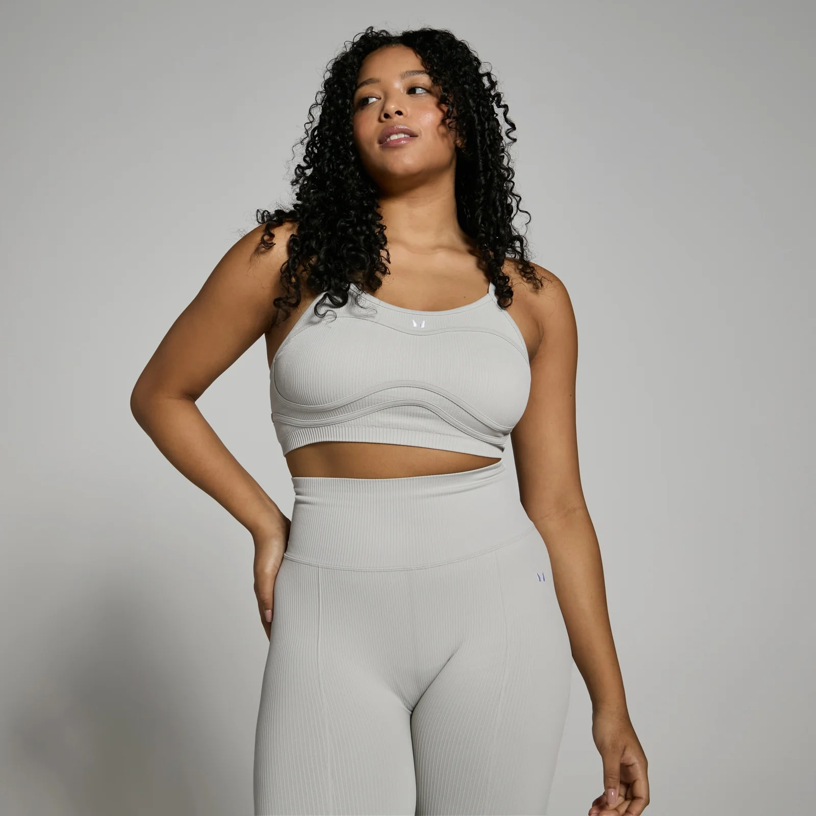 MP Women's Lifestyle Ribbed Bra - ženski grudnjak - svetlosivi - M Slika 1