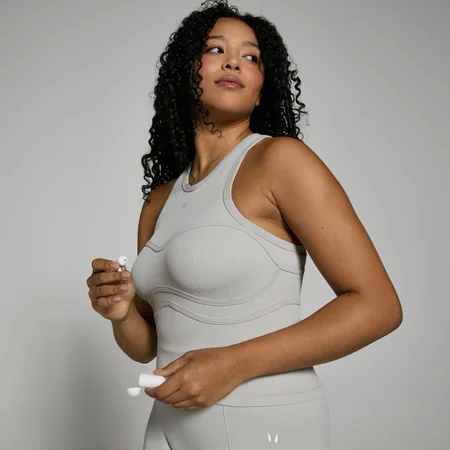 MP Women's Lifestyle Ribbed Tank Top - ženska majica bez rukava - svetlosiva