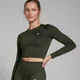 MP Women's Shape Seamless Long Sleeve Crop Top − ženska majica sa dugim rukavima − tamnozelena