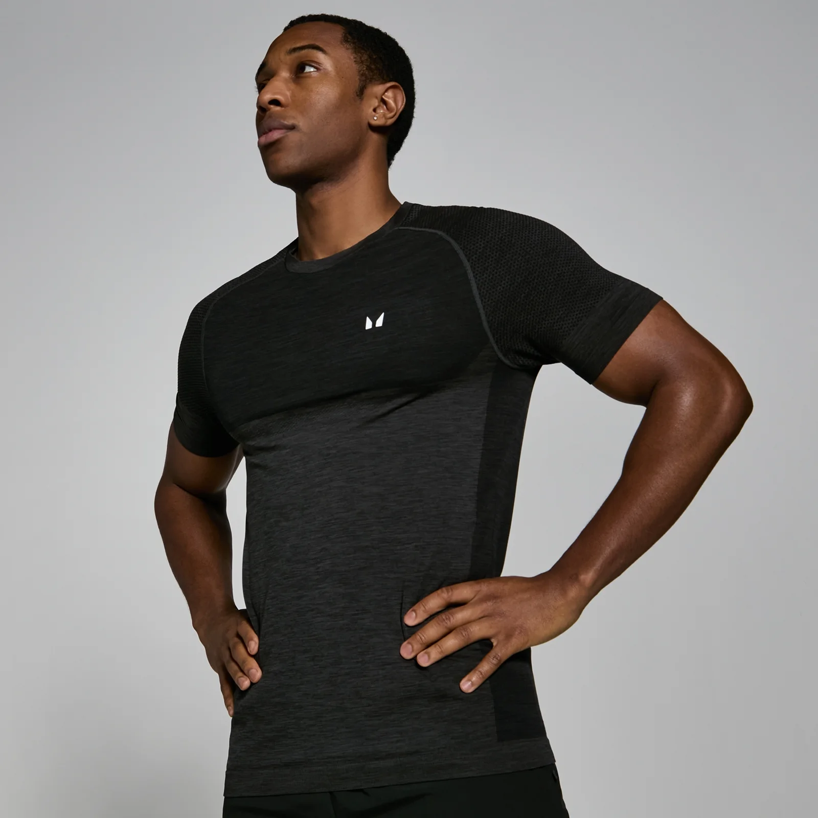 MP Men's Seamless Short Sleeve T-Shirt − muška majica sa kratkim rukavima − crni melanž - M Slika 1