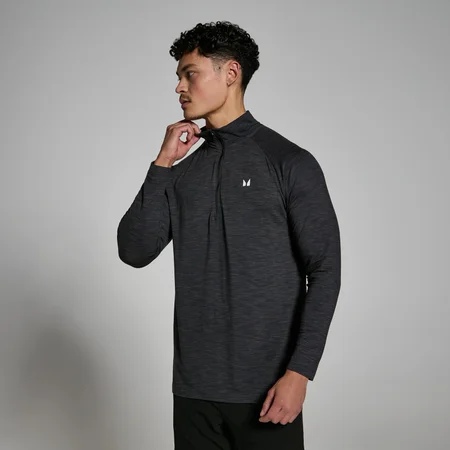 MP Men's Performance 1/4 Zip − muška majica sa dugim rukavima − crni melanž