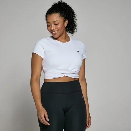 MP Women's Power Short Sleeve Crop Top - ženska majica sa kratkim rukavima - bela
