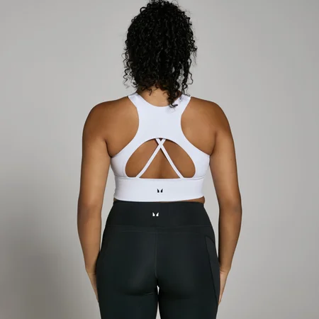 MP Women's Power Longline Sports Bra - ženski grudnjak - beli