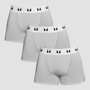 MP Men's Boxers - muške bokserice (pakovanje od 3 komada) - sivi melanž/bele - Size S