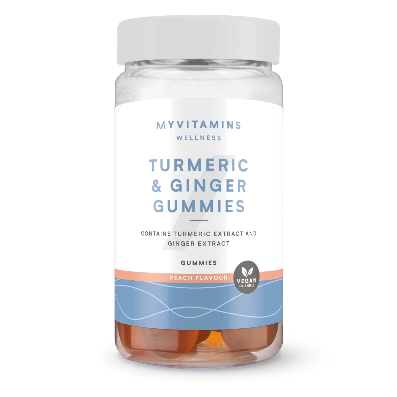 Myvitamins Turmeric & Ginger Gummies - 60GUMMIES, 30servings - Peach Slika 1