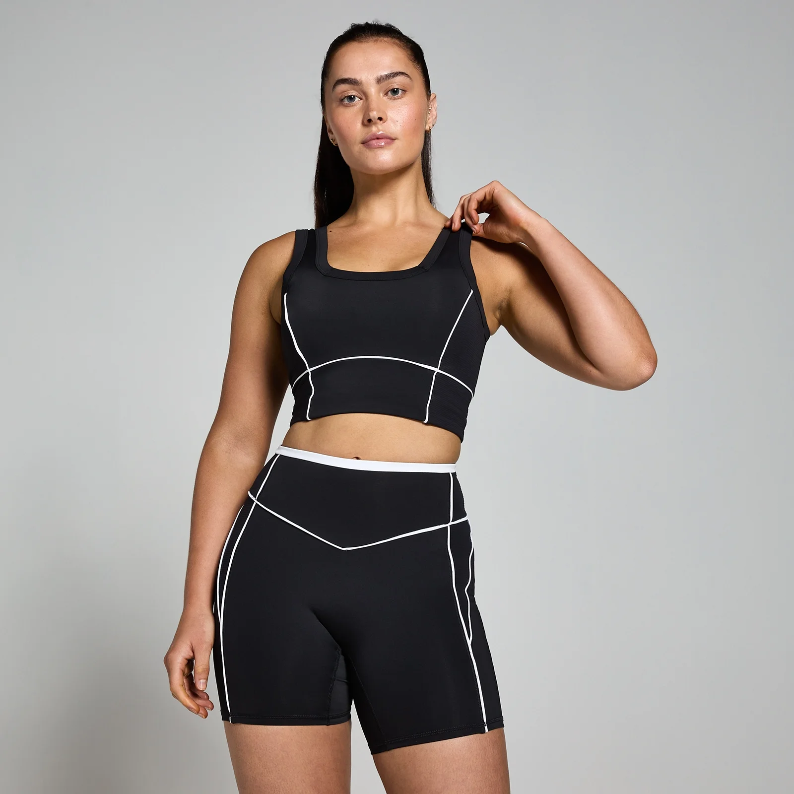 MP Women's Tempo Contrast Texture Sports Bra - ženski sportski grudnjak - crni - XXL Slika 1