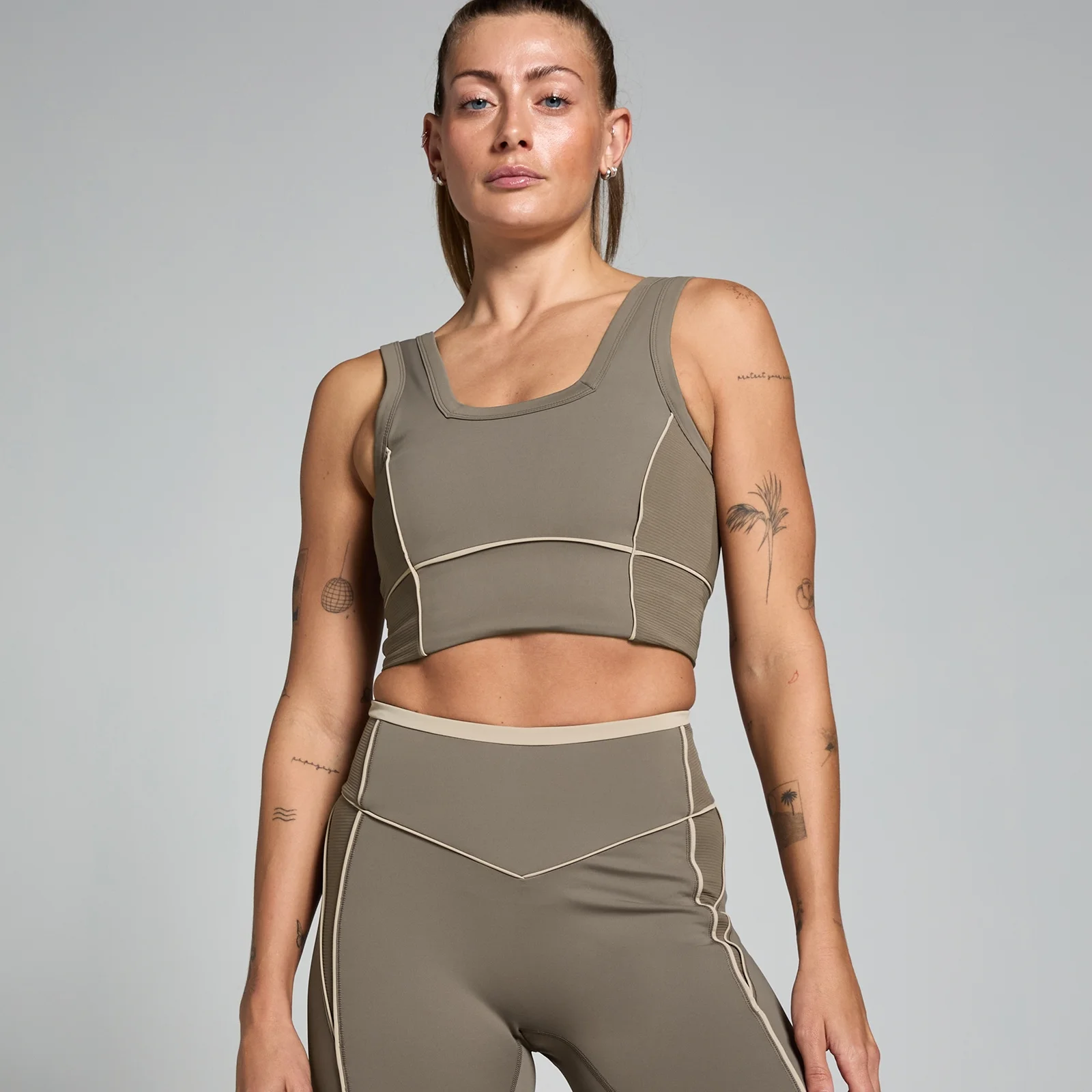 MP Women's Tempo Contrast Texture Sports Bra - ženski sportski grudnjak - espreso-kafa - XS Slika 1