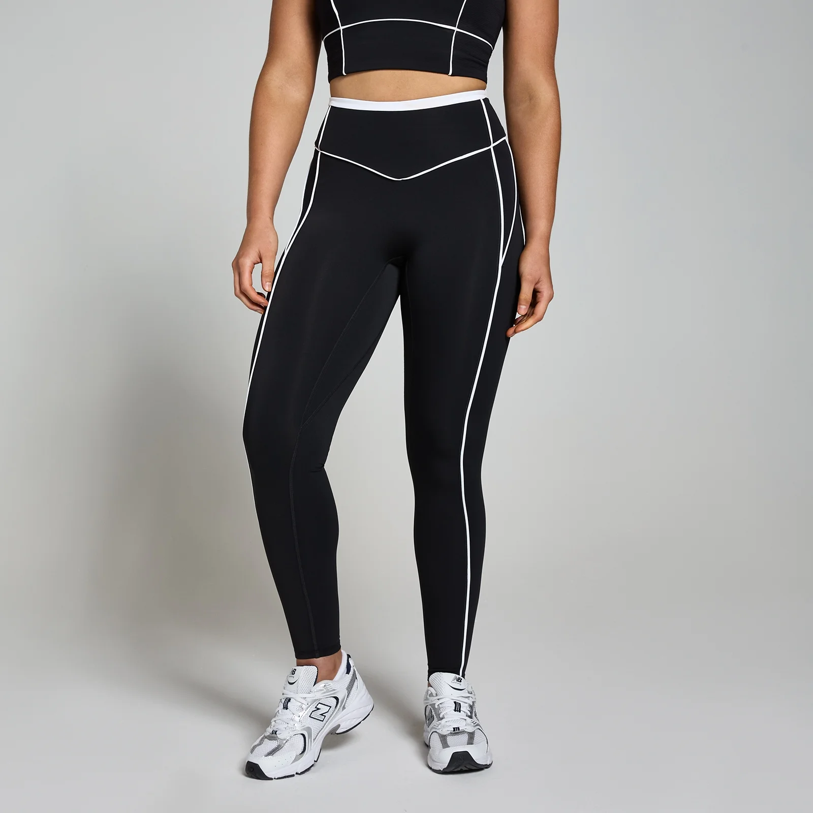 MP Women's Tempo Contrast Texture Leggings - ženske helanke - crne - XS Slika 1