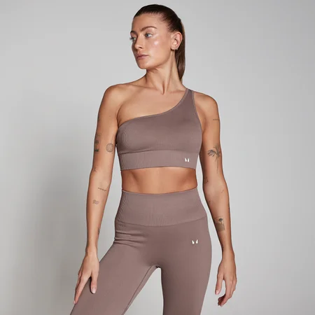 MP Women's Tempo Rib Seamless Asymmetric Bra - ženski grudnjak - boja lešnika
