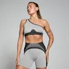 MP Women's Contrast Rib Seamless Bra - ženski grudnjak - crni/sivi
