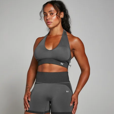MP Women's Two Toned Seamless Sports Bra - ženski sportski grudnjak - crni