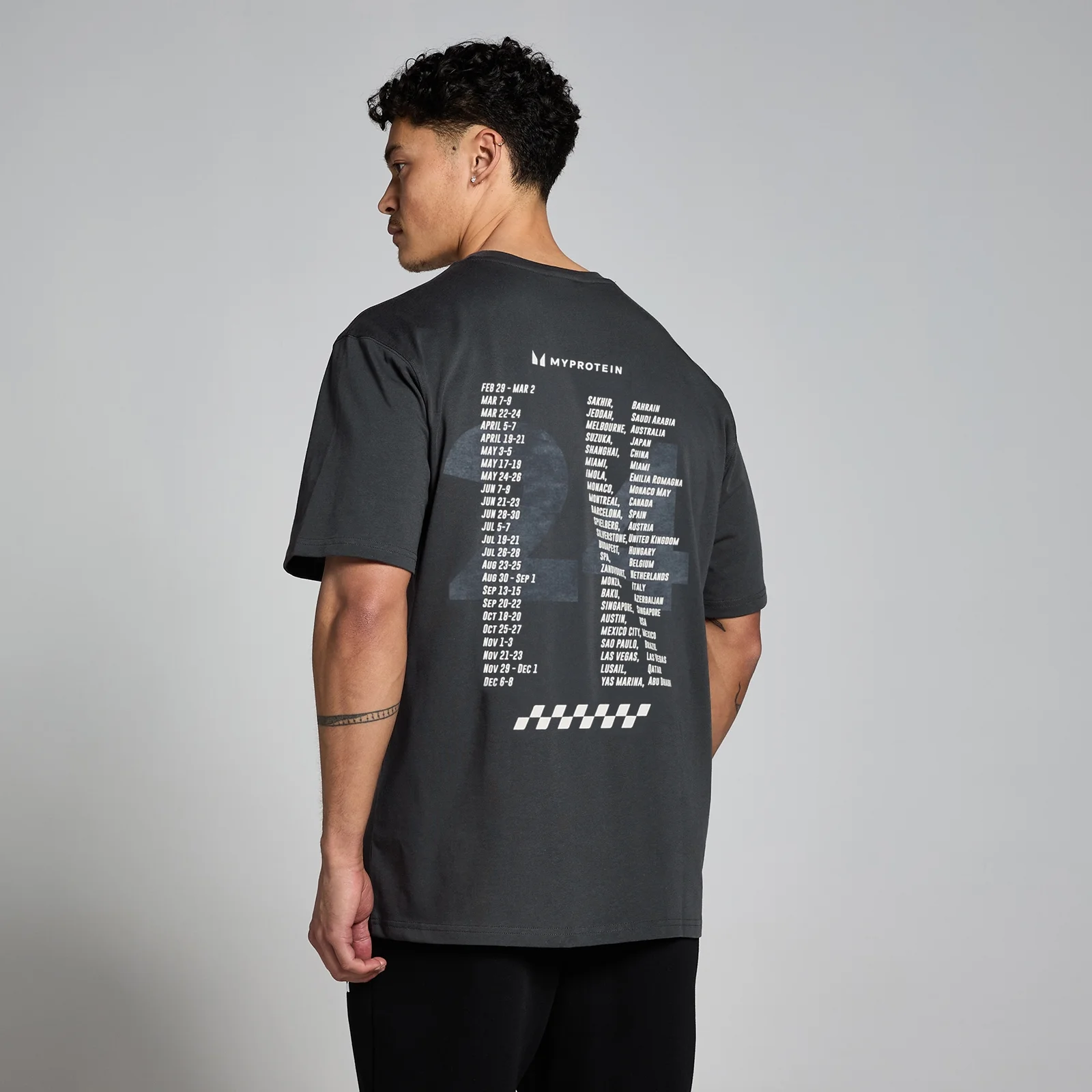 MP Race Day Graphic T-Shirt - Washed Black - XXS-XS Slika 1