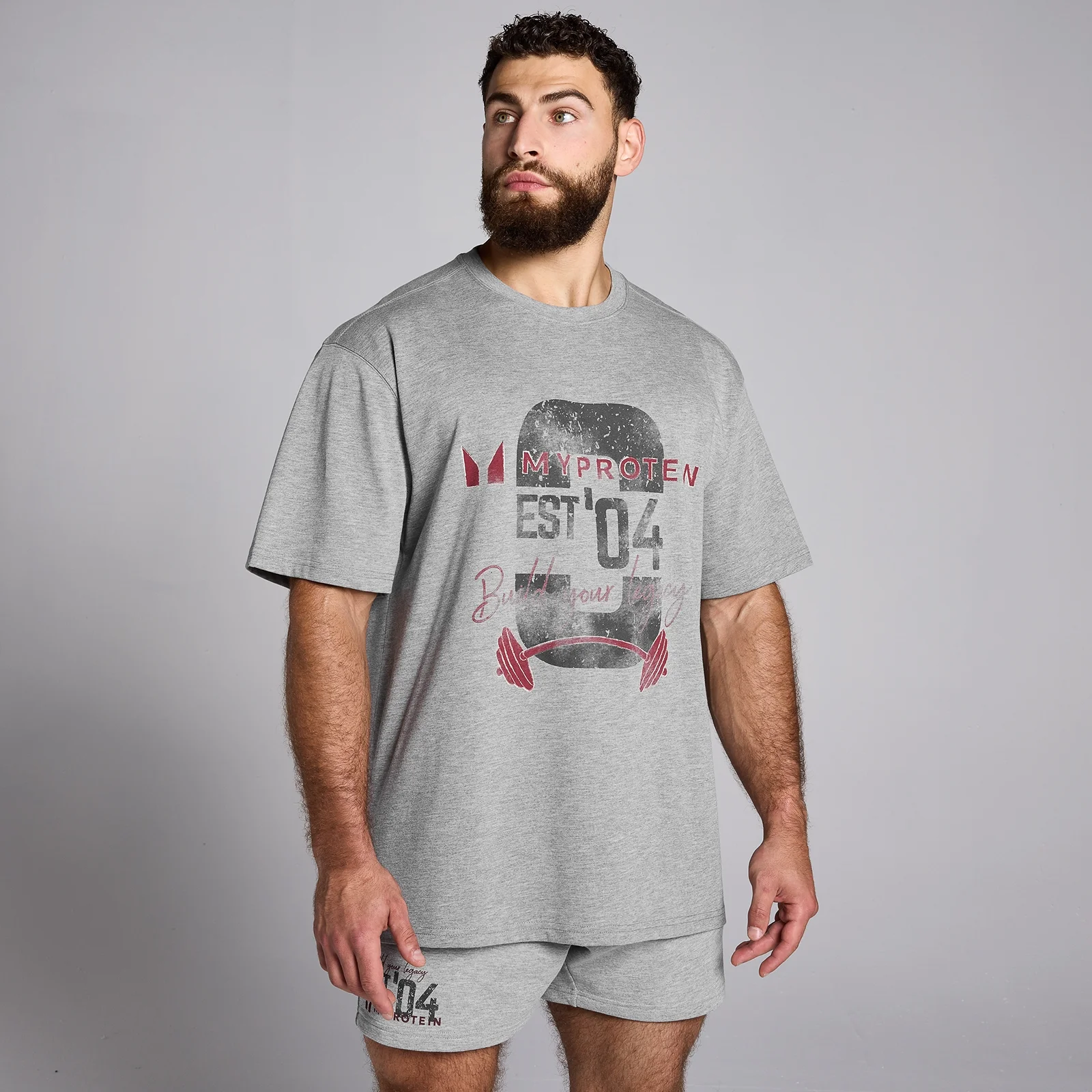 MP Origin Graphic T-Shirt - Grey Marl - XXS-XS Slika 1