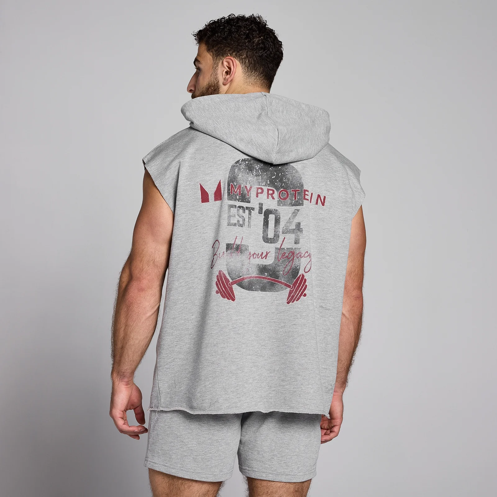 MP Men's Origin Graphic Hooded Vest - muška majica sa kapuljačom - sivi melanž - XS Slika 1