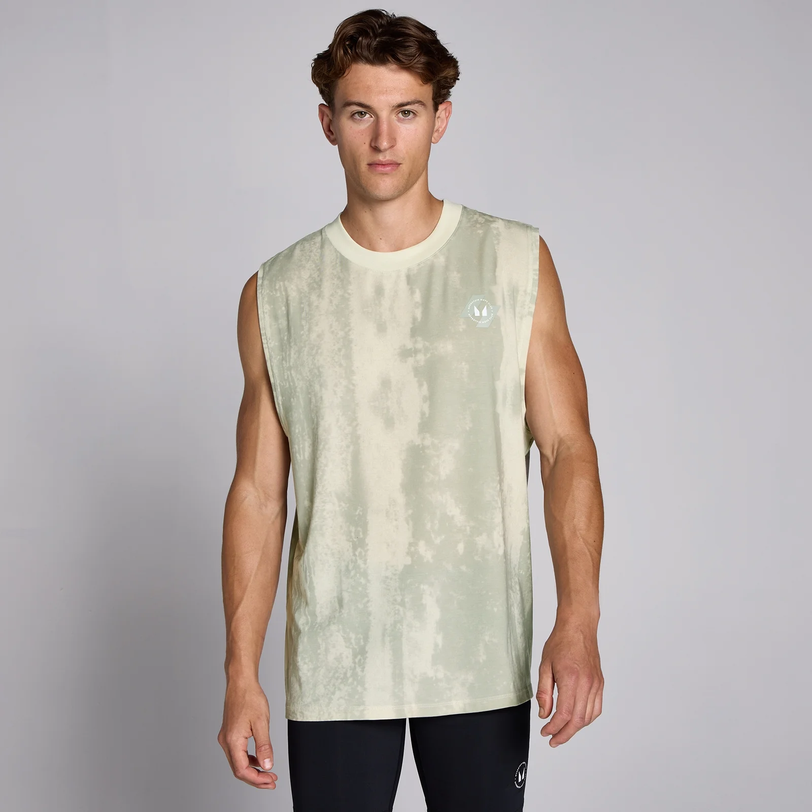 MP Men's Tempo Dropped Arm Hole Tank - muška majica bez rukava - zelenobež - XS Slika 1