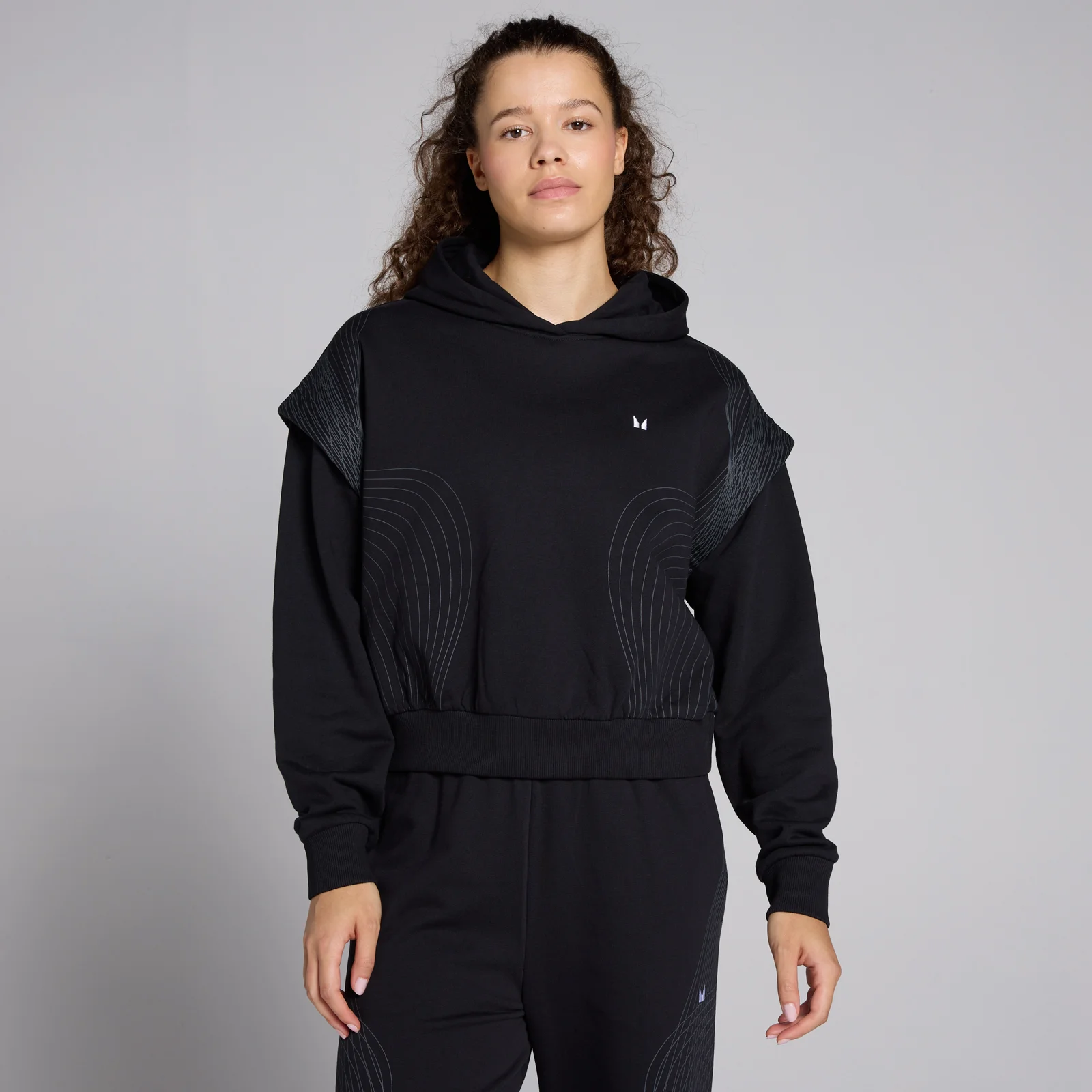 MP Women's Tempo Graphic Crop Hoodie - ženska dukserica - crna - S Slika 1