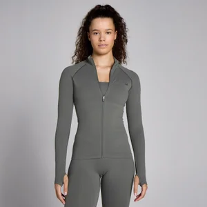 MP Women's Lifestyle Waffle Seamless Full Zip Jacket - ženska jakna - čeličnosiva - Size L