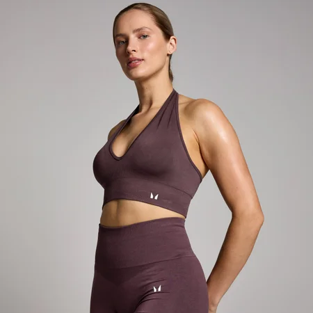 MP Women's Tempo Seamless Halter Neck Bra − ženski grudnjak − braon