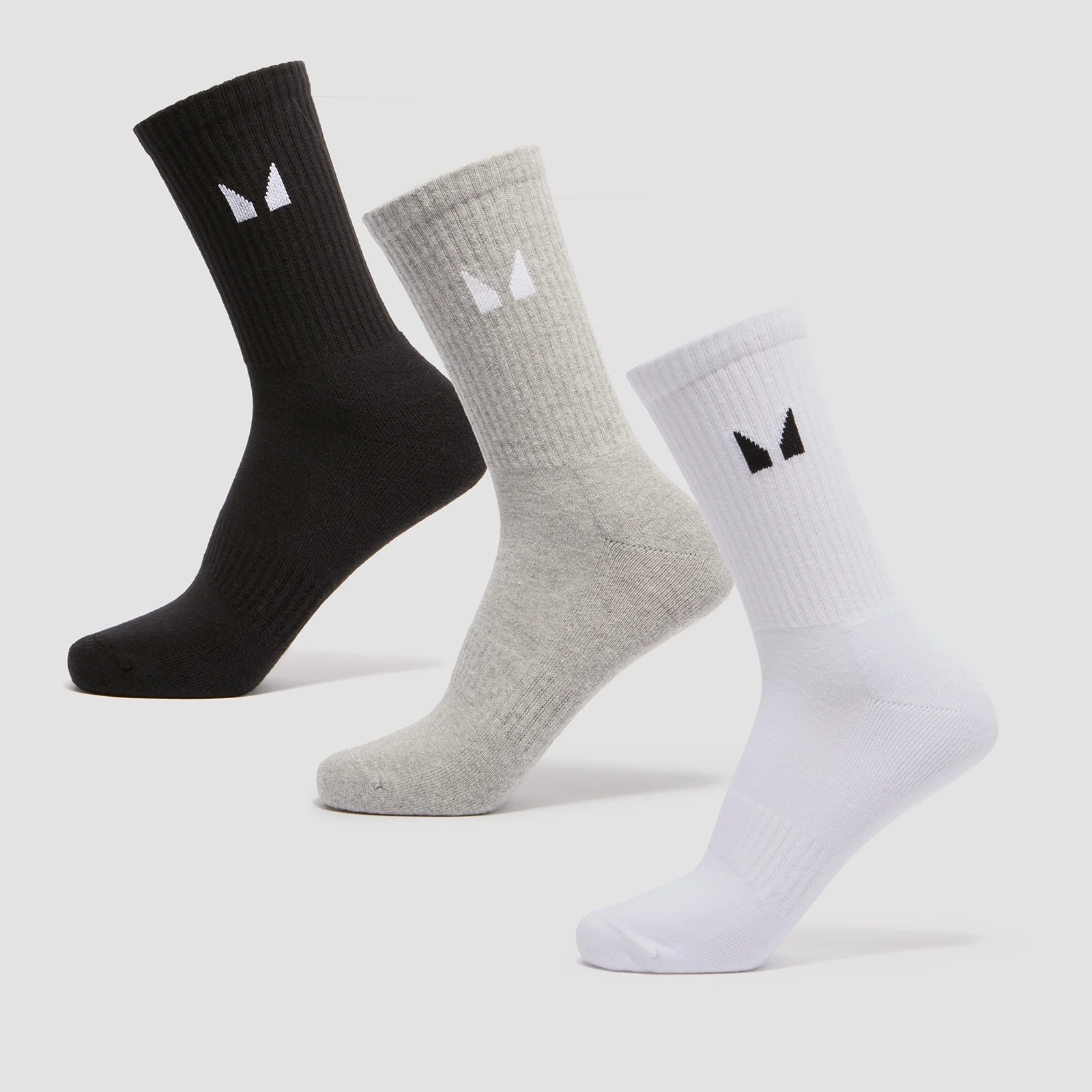 MP Unisex Crew Socks (3 Pack) - White/Black/Grey Marl - UK 6-8 Slika 1