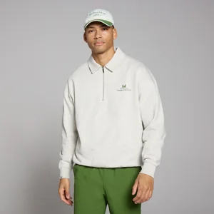 MP Men's Lifestyle Collared 1/4 Zip - muška majica dugih rukava sa rajsferšlusom - sivi melanž - Size S