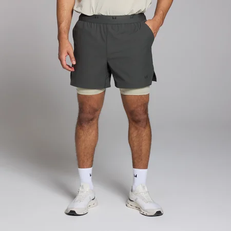 MP Men's Tempo 2 in 1 Graphic Shorts - muški šorts 2 u 1 - ispranocrni