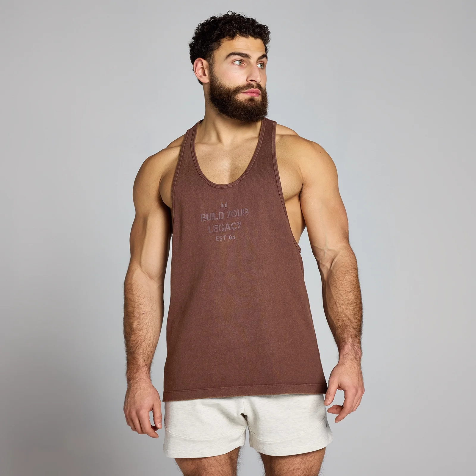 MP Men's Origin Washed Graphic Stringer - muška majica - bakarnobraon - XS Slika 1