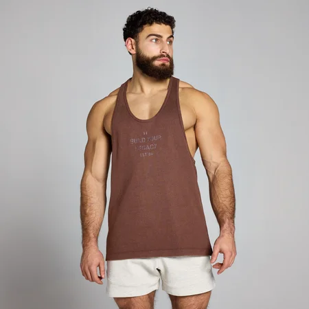 MP Men's Origin Washed Graphic Stringer - muška majica - bakarnobraon