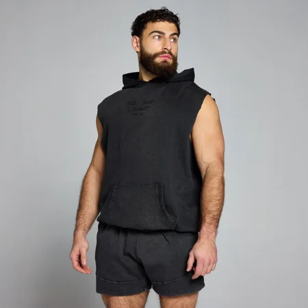 MP Men's Origin Washed Graphic Sleeveless Hoodie - muška dukserica - ispranocrna