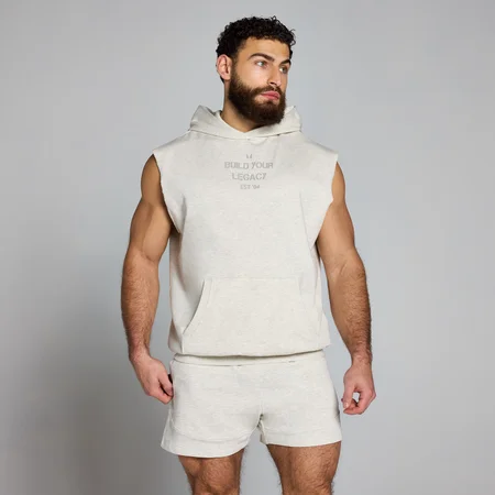 MP Men's Origin Washed Graphic Sleeveless Hoodie - muška dukserica - sivi melanž