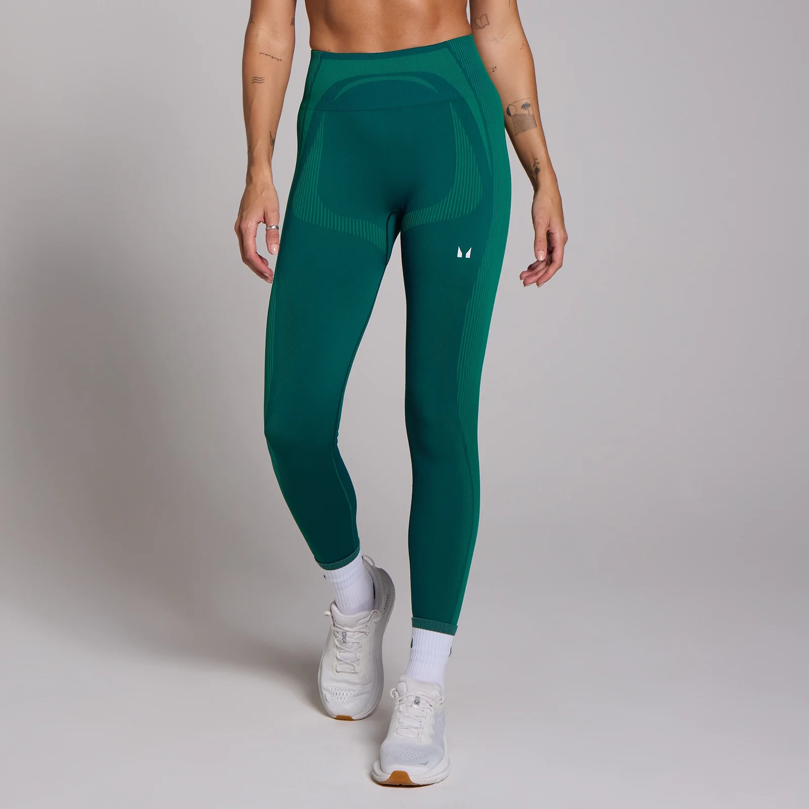 MP Women's Tempo Seamless Hybrid Leggings − ženske helanke − tamnopetrolej - XS Slika 1