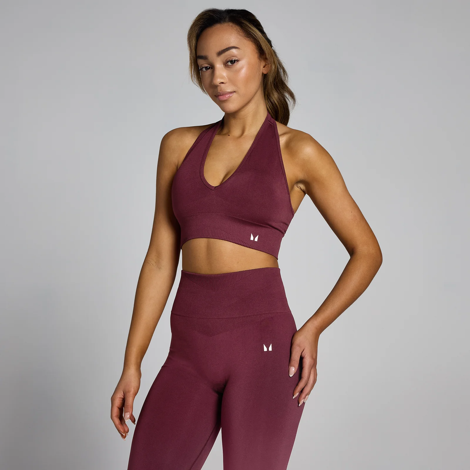 MP Women's Tempo Seamless Halter Neck Bra − ženski grudnjak − crveno vino - L Slika 1