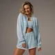 MP X Tatiana Contrast Track Zip Up Jacket - jakna - svetla vodenoplava