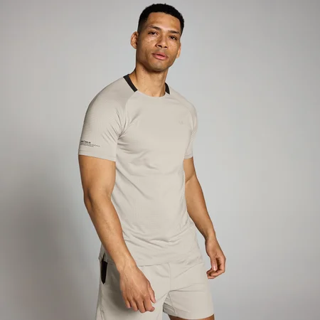 MP Men's Tempo Gridded Training Shirt - muška majica - golubije siva