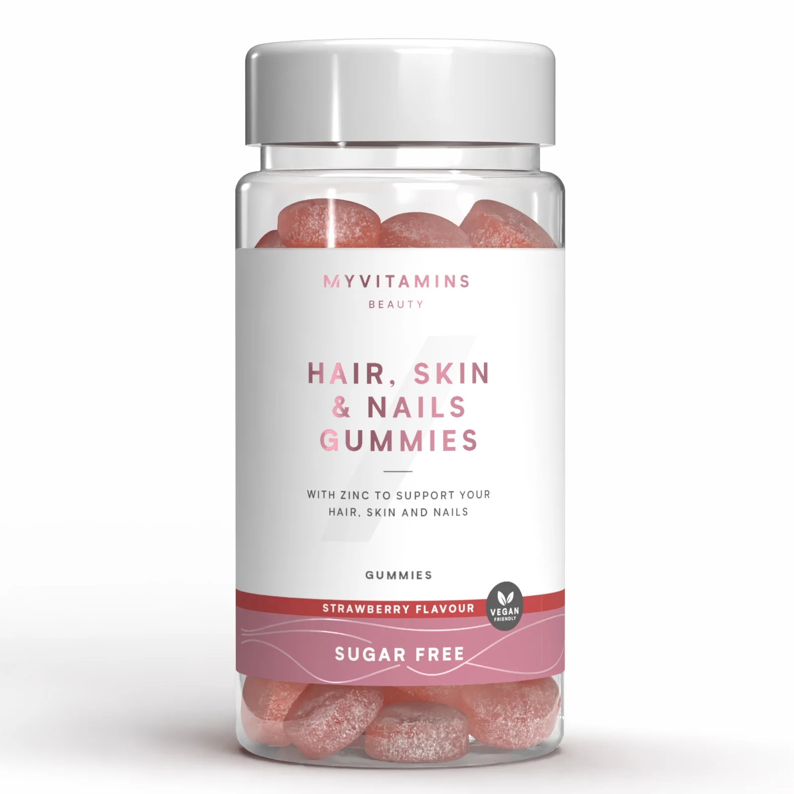 Hair, Skin & Nails Gummies, gumene bombone bez šećera - 60gummies - Sugar Free Strawberry Slika 1