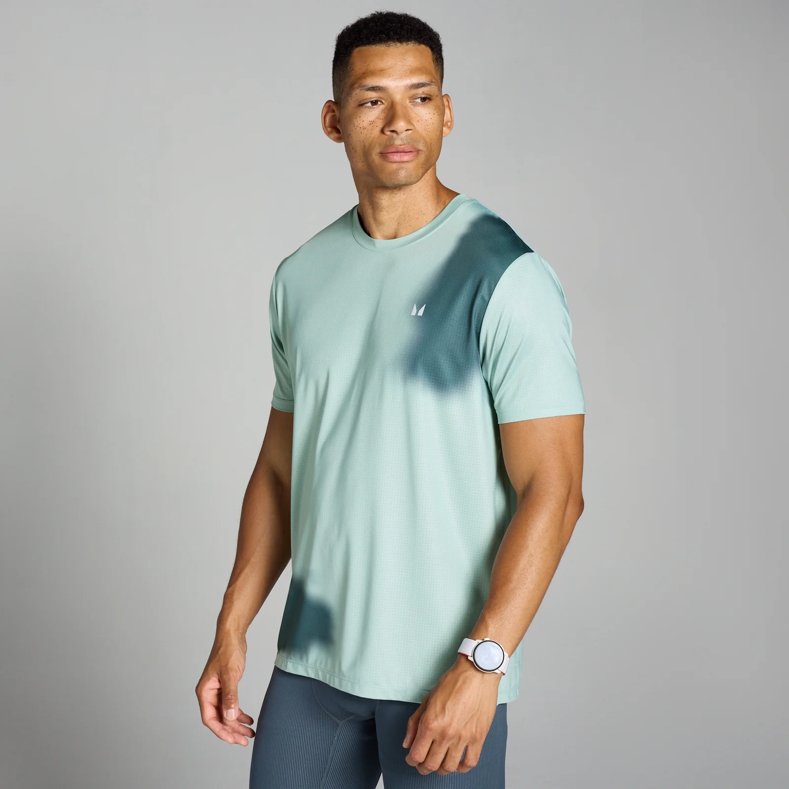 MP Men's Velocity Mesh Print T-Shirt - muška majica sa kratkim rukavima - magla-siva - XS Slika 1