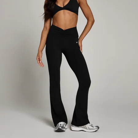 MP Women's Tempo Ruched Front Flared Leggings − ženske helanke − crne